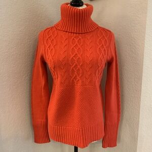 Gap Lambs' Wool Blend Fisherman Chunky Cable Knit Sweater Women's Size XS EUC